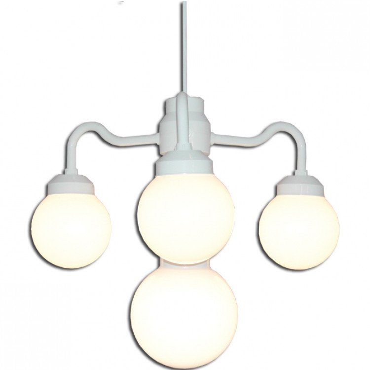 4 Globe Chandelier Light White