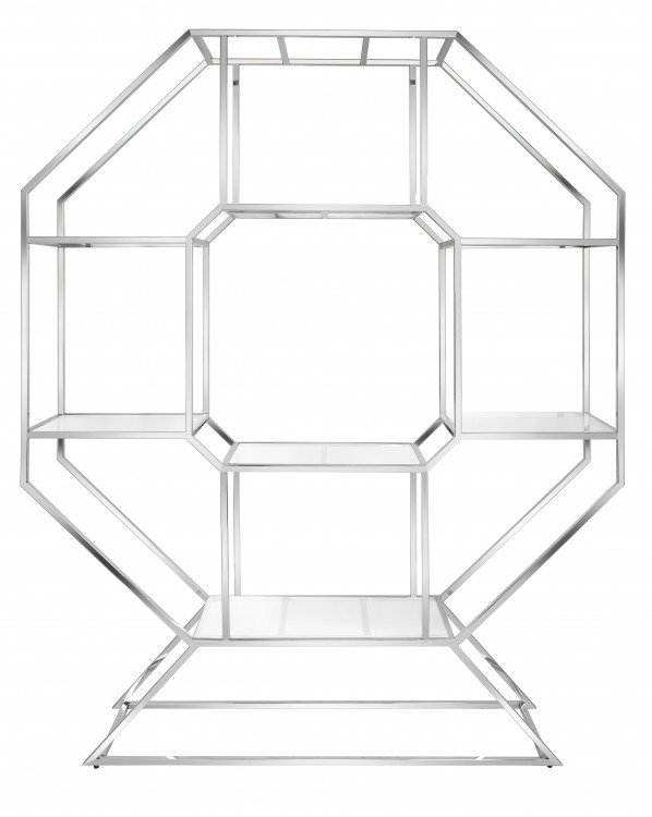 Silver Octagon Shelf Display