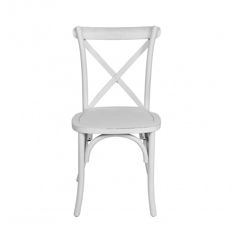 Wood White Wash X Cross Back Chair