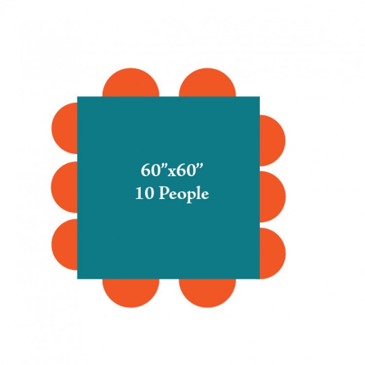 60''X60'' Square Tables (Seats 10 People) High Line Event Rentals