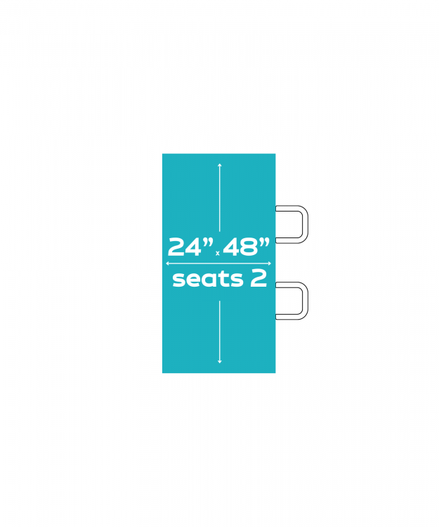 4'x24 Rectangle Table (Seats 2 People)