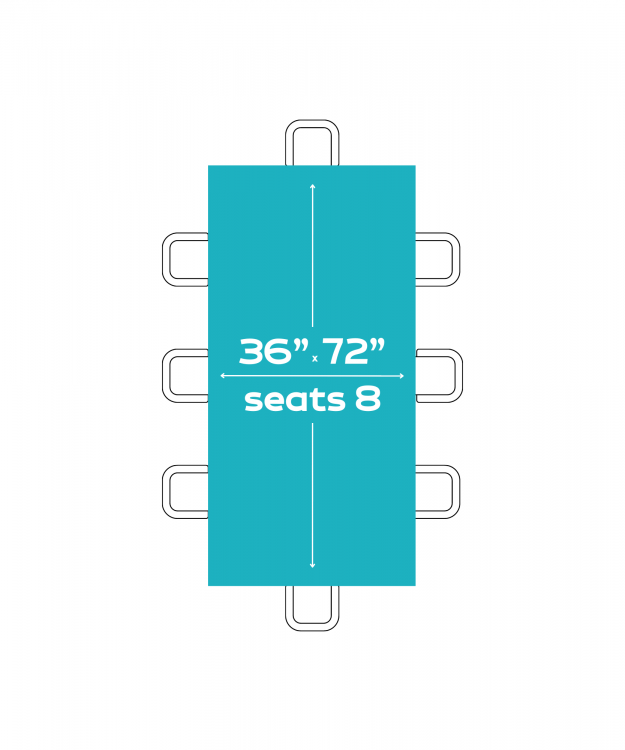 6'X36 Rectangle Table (Seats 8  People)