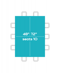6'X48 Rectangle Table (Seats 10 People)