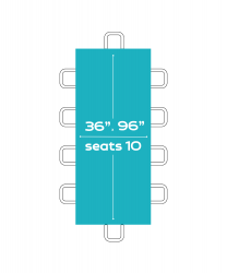 8'X36 Rectangle Table (Seats 10 People)