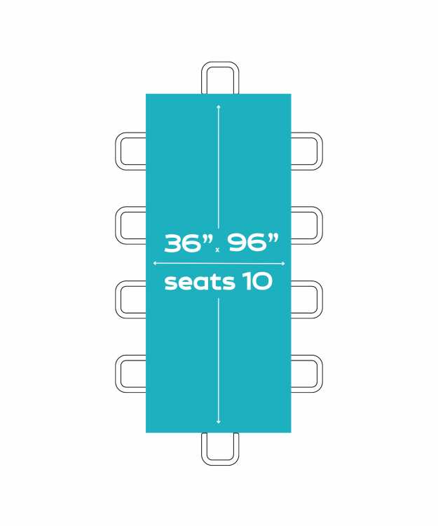 8'X36 Rectangle Table (Seats 10 People)