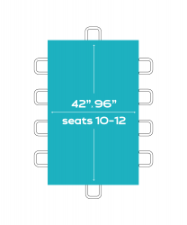 8'X42 Rectangle Table (Seats 12 People)