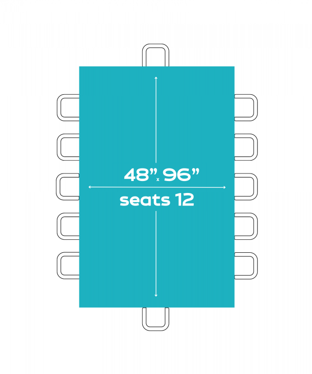 8'X48 Rectangle Table (Seats 12 people)