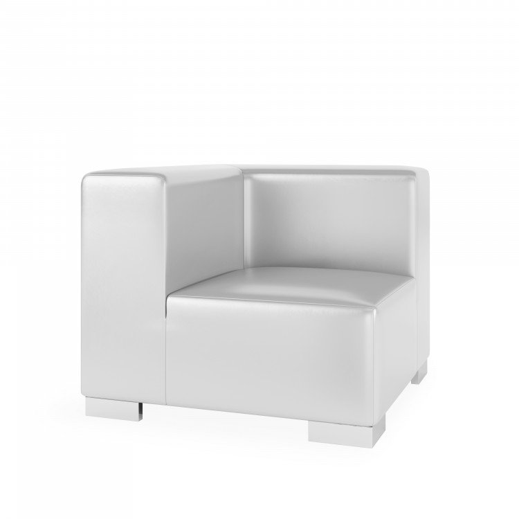 Mondrian Corner - Silver Faux Leather