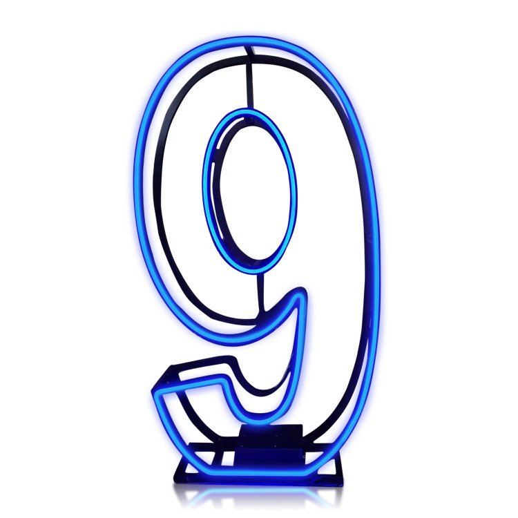 9 (NINE) NEON Marquee Number 5'