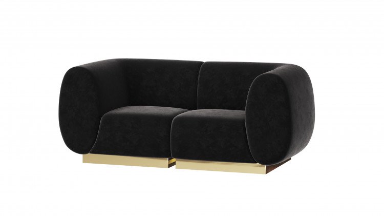 Colette Loveseat - Black Velvet