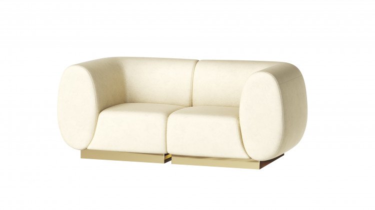 Colette Loveseat - Ivory Velvet