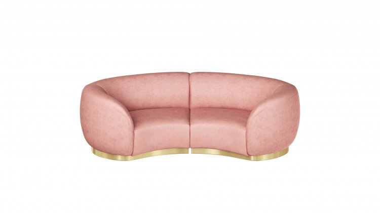 Colette Cascade Loveseat - Blush Velvet