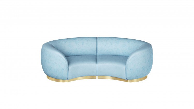 Colette Cascade Loveseat - Rain Velvet