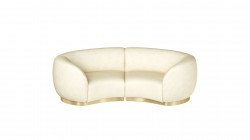 Colette Cascade Loveseat - Ivory Velvet