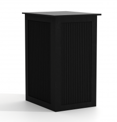 Black Wood Ribbed Pedestal