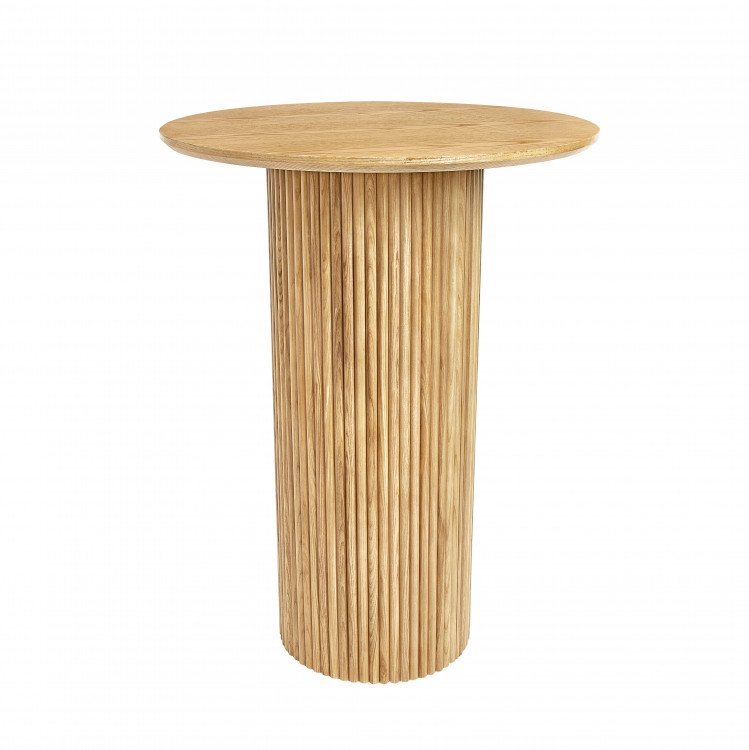 Natural Wood Fluted Highboy Airport Table