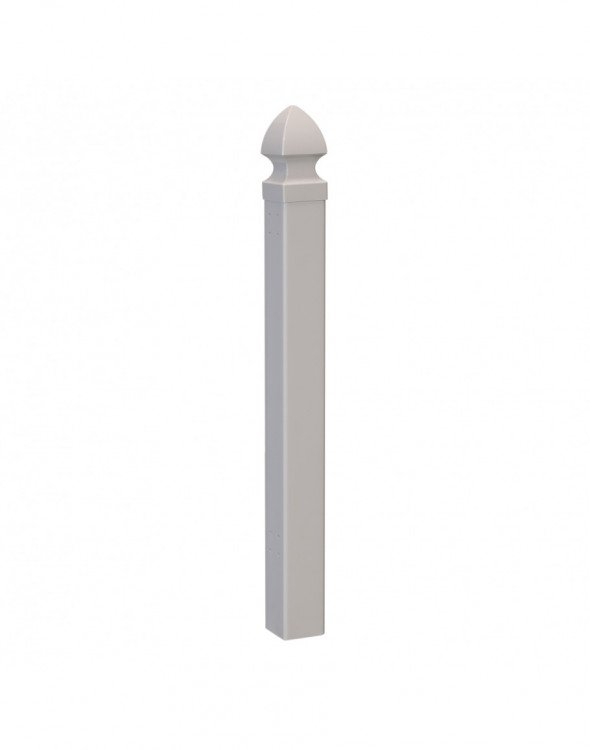 Portable Vinyl Picket Fence Post - White