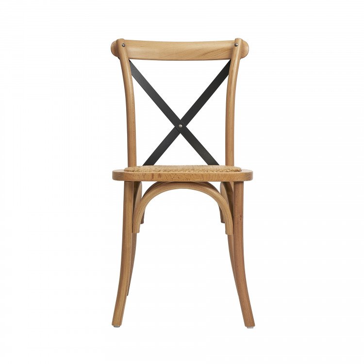 Wood Natural X Cross Back Chair