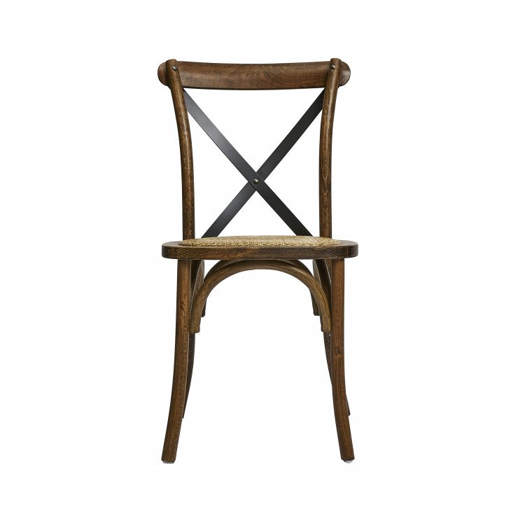 Wood Antique X Cross Back Chair