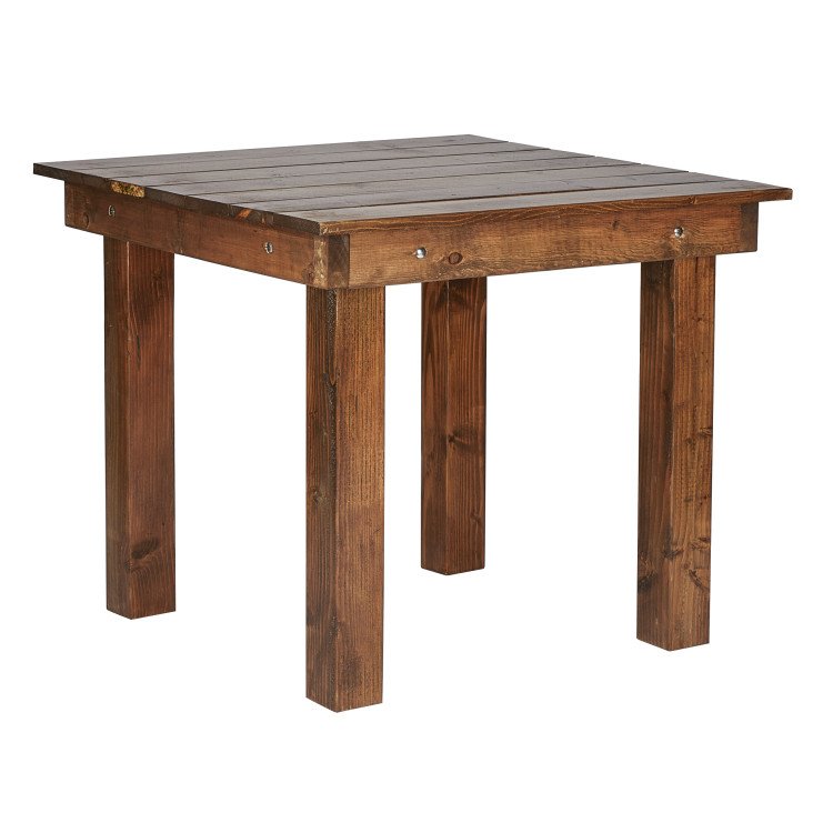 Brown Farm Table Wood Legs 36 X 36