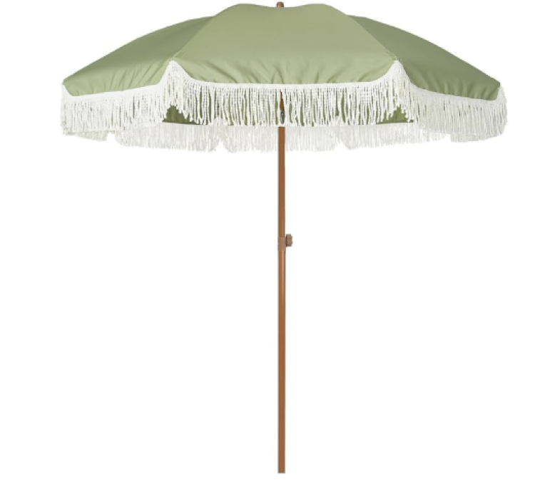 AMMSUN 7ft Patio Umbrella with Fringe Outdoor Tassel Umbrell AMMSUN 7ft Patio Umbrella with Fringe Outdoor Tassel Umbrell