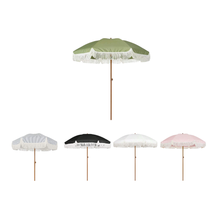 AMMSUN 7ft Patio Umbrella with Fringe Outdoor Tassel Umbrell