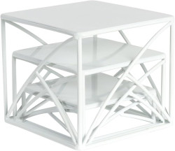 BYCY Dessert Tabletop Risers 6 Inch White Square Matte Wire 