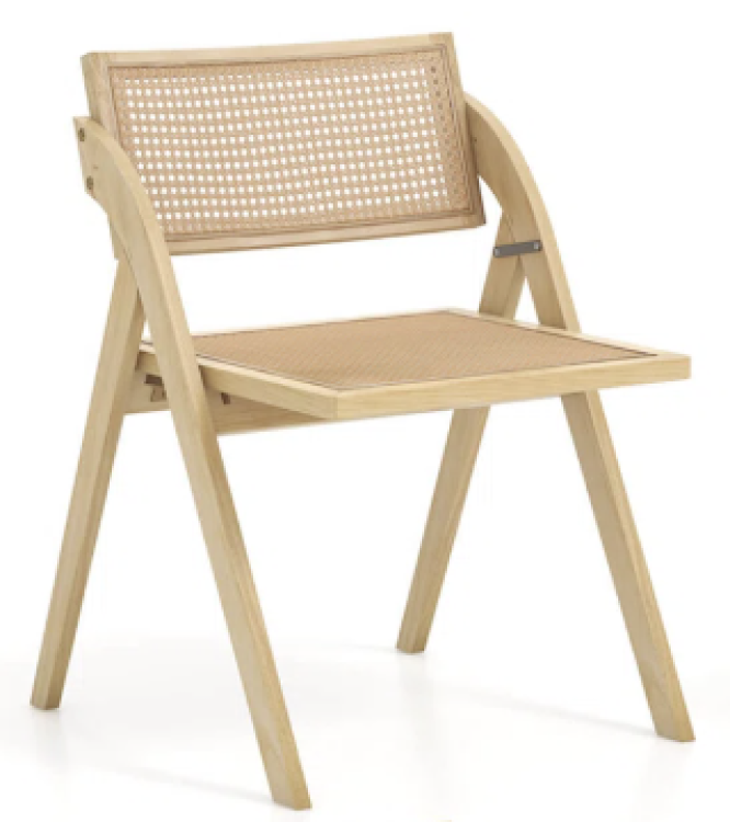 Wood Rattan Folding Chair - Natural Wood Rattan Folding Chair - Natural