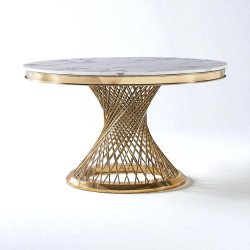 Gold Buckingham table 36 White top