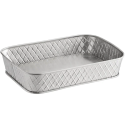 Tablecraft 10038 Lattice Stainless Steel Platter 9 1/2 x 6 1/2