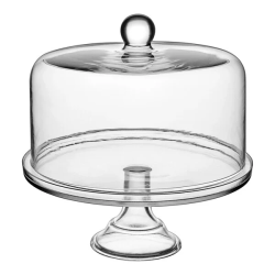 Clear Glass Cake Stand with Round Cover (11)