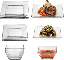 Square Tempo Glass Plates