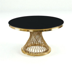Gold Buckingham table 60 Round Black top